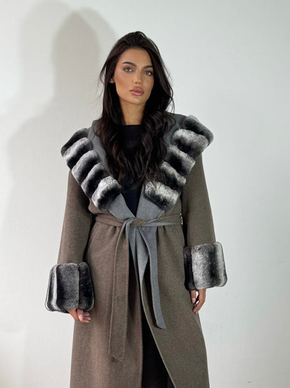 Eska Two Tone Long Fur Coat