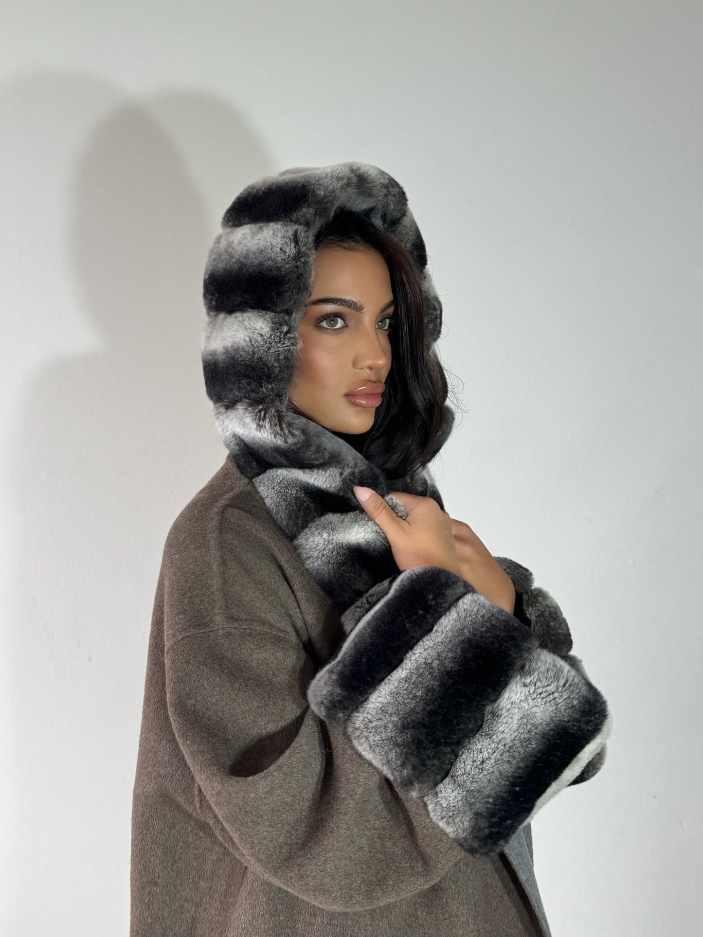 Eska Two Tone Long Fur Coat