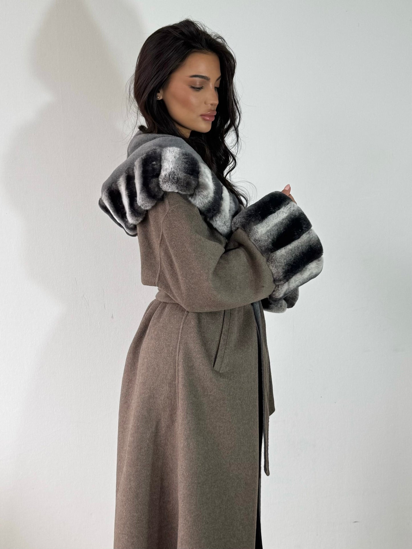 Eska Two Tone Long Fur Coat