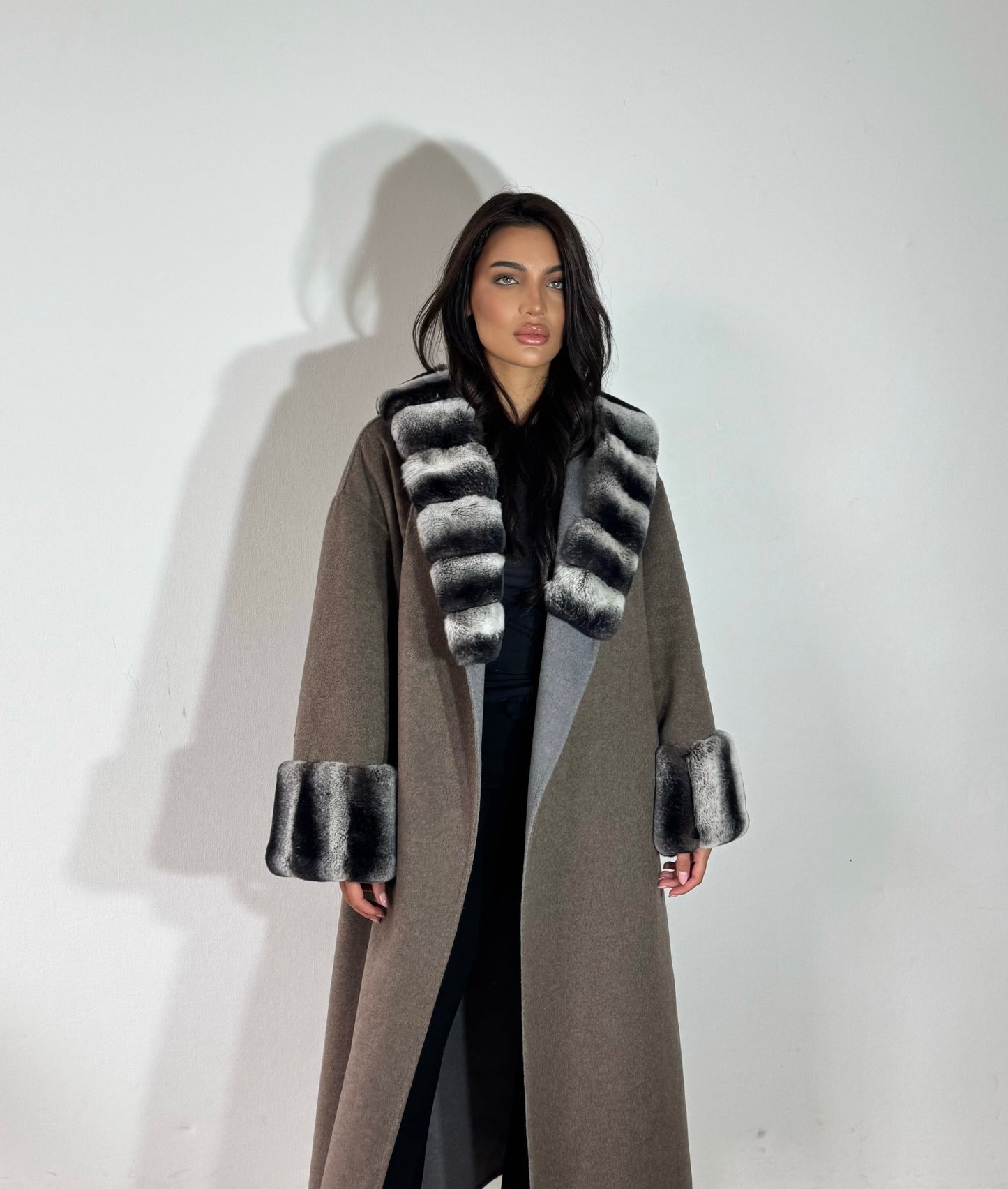 Eska Two Tone Long Fur Coat