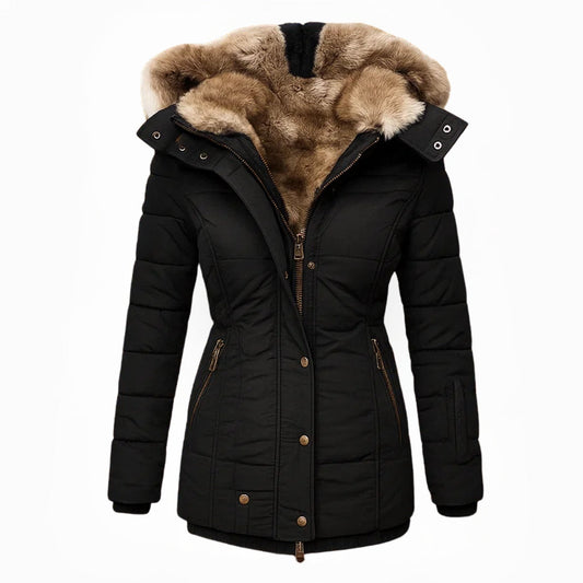 ICON Fur Lined Winter Coat Slim Fit Women