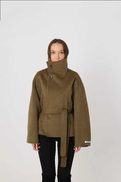 MATCHA WOOL SHORT COAT