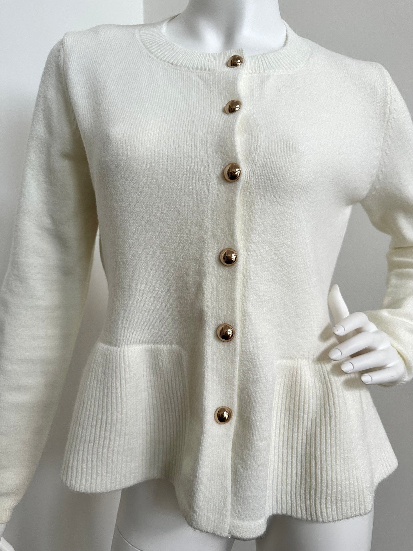 Ruffled Knit Cardigan