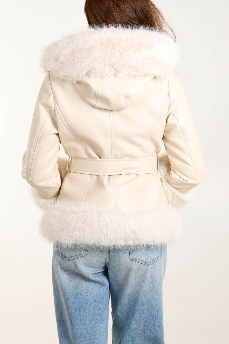 ICON Faux Fur Panel PU Jacket