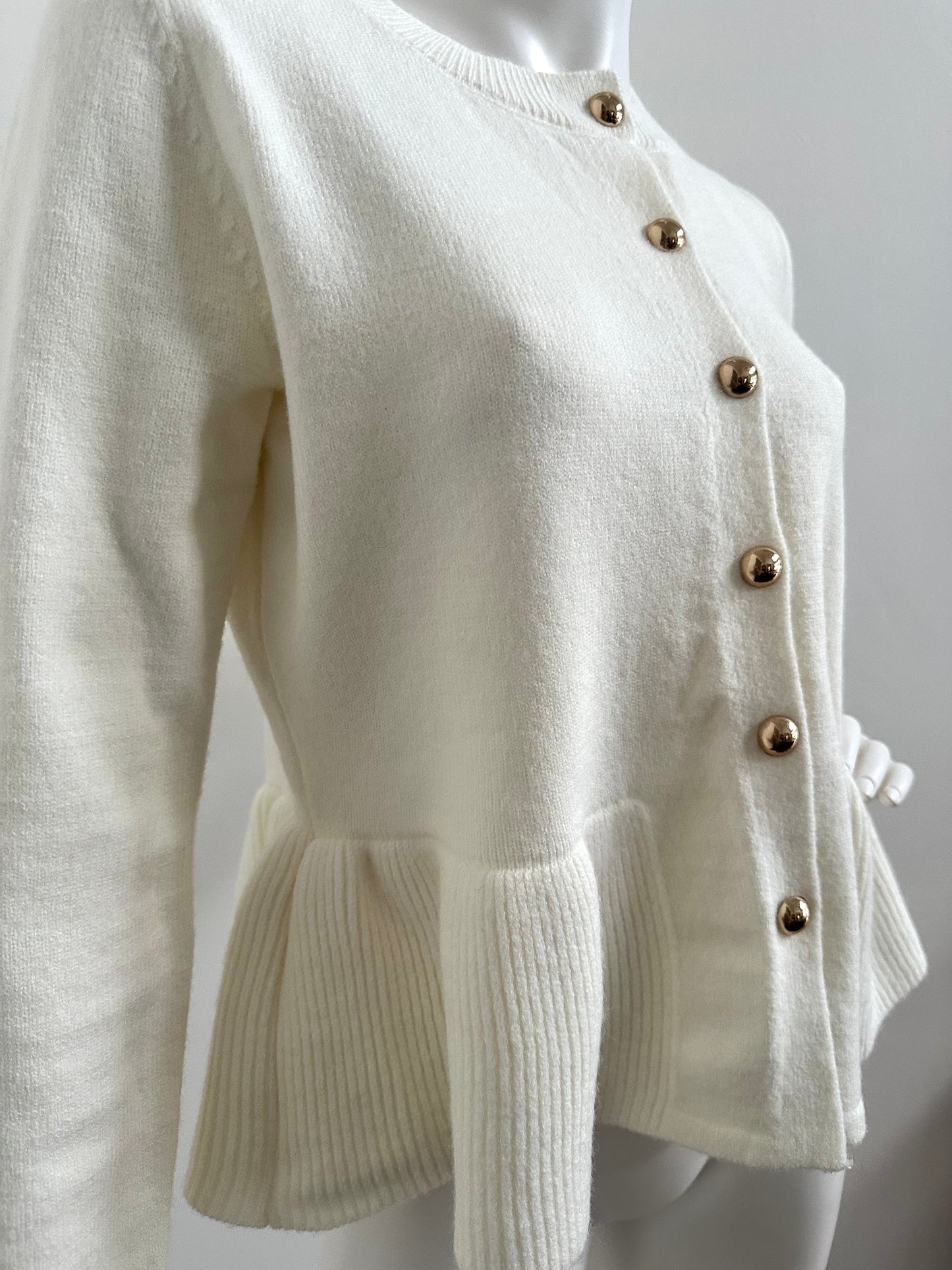 Ruffled Knit Cardigan