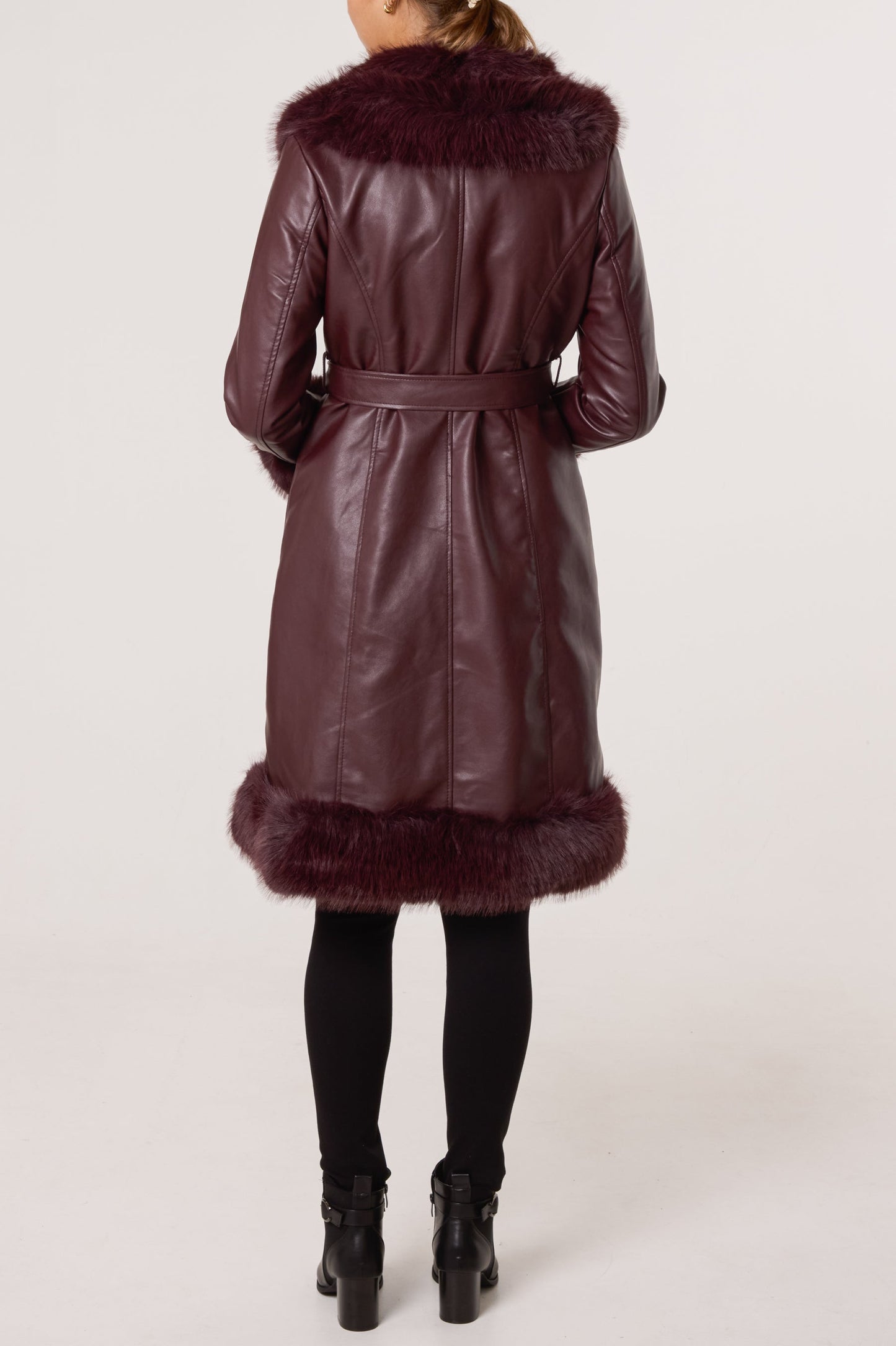 ICON Faux Fur Trim Leather Coat